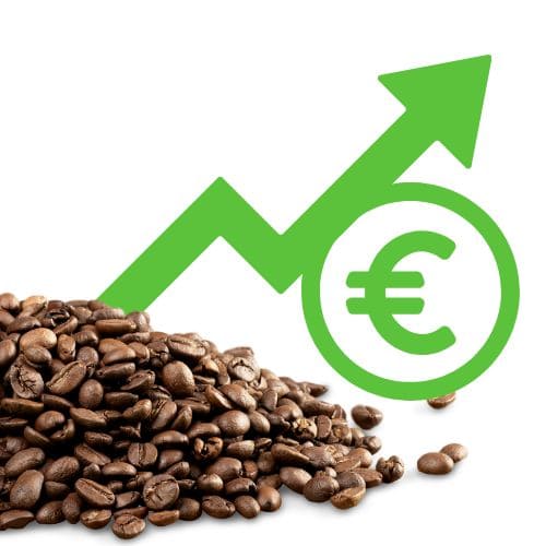 Illustration de la forte variation du prix du café en grain