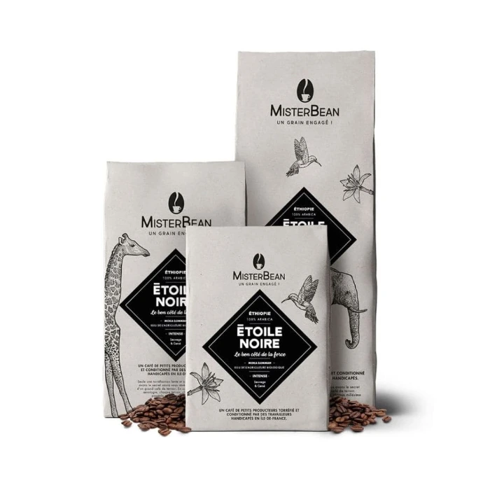 différent format de paquet de café en grain MisterBean
