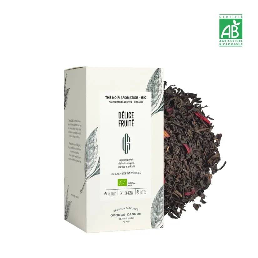 DELICE FRUITE - Thé noir fruits rouges - BIO - George Cannon (x20 sachets)