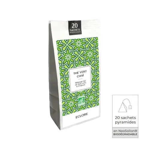 THE VERT CHAÏ - Thé vert - BIO - Eclore (x20 sachets)